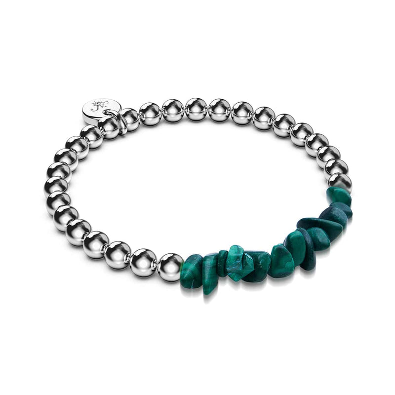 Malachite | Silver | Uncut Gemstone Bracelet