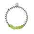 Olivine | Silver | Uncut Gemstone Bracelet