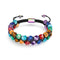 Rainbow Chakra | 7 Gemstone Geom Bracelet | Unicorn Silver