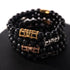 18k Gold Crown | Matte Black Agate | Kingdom Bead Bracelet | Men's