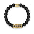 18k Gold Crown | Matte Black Agate | Kingdom Bead Bracelet | Men's