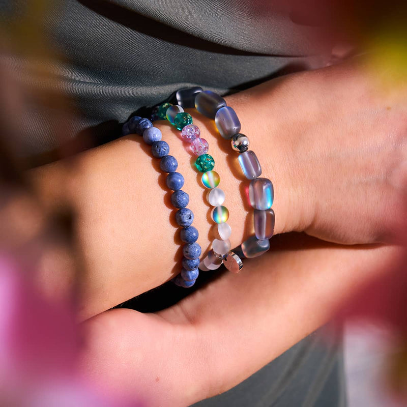 Denim Blue x Silver | Abalone Bracelet