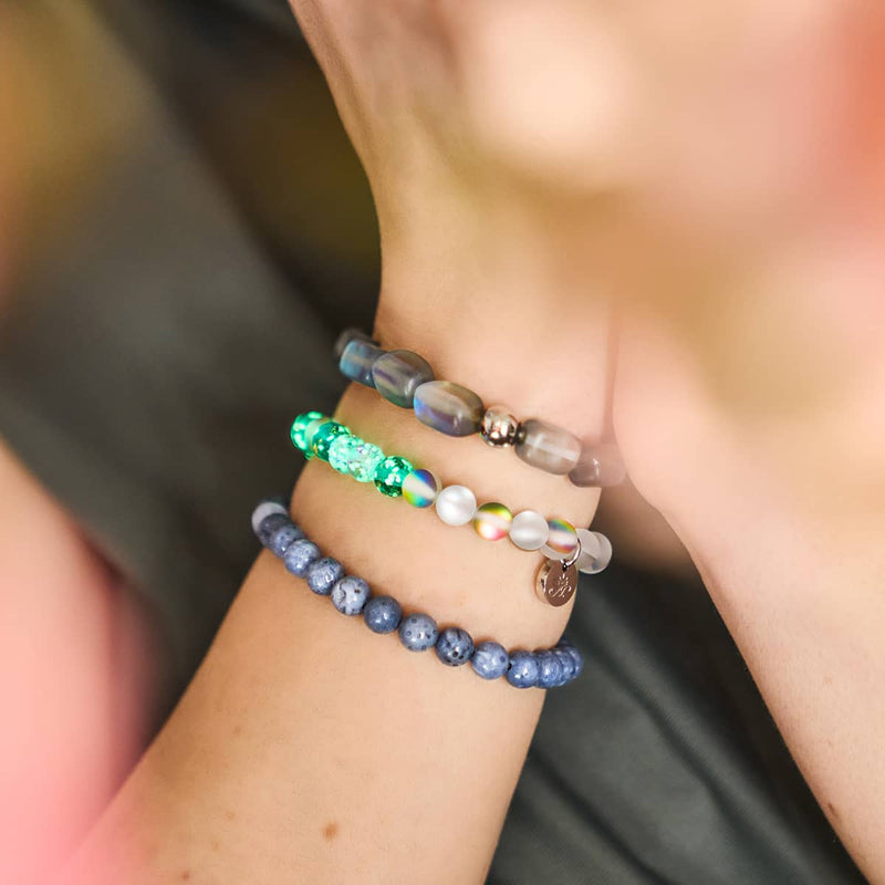 Denim Blue x Silver | Abalone Bracelet