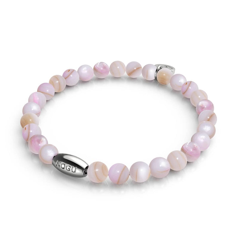 Marbled Blush x Silver | Abalone Bracelet