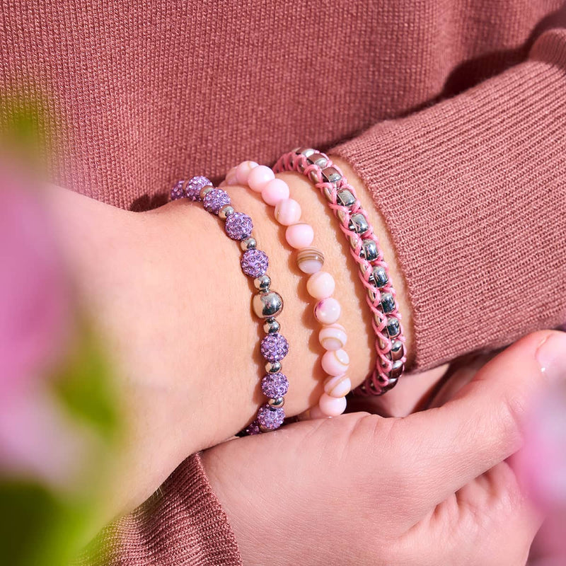 Marbled Blush x Silver | Abalone Bracelet