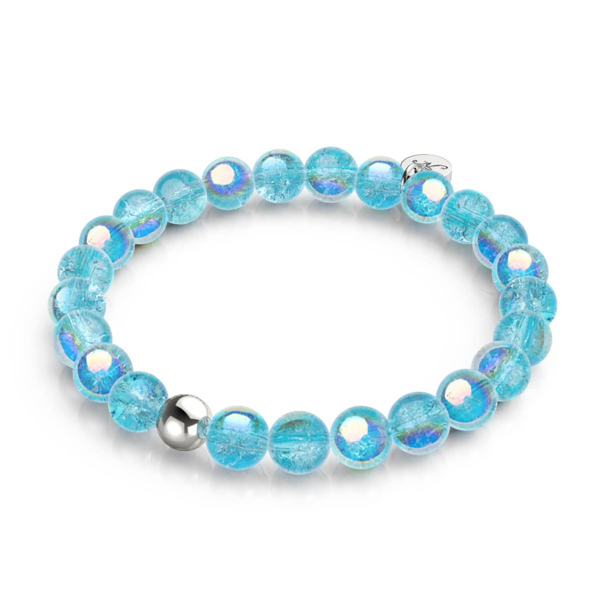 Blue Curacao | .925 Sterling Silver | Bubble Glass Bracelet