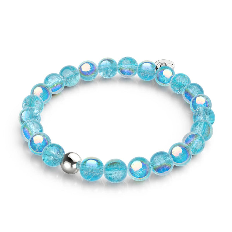 Blue Curacao | .925 Sterling Silver | Bubble Glass Bracelet