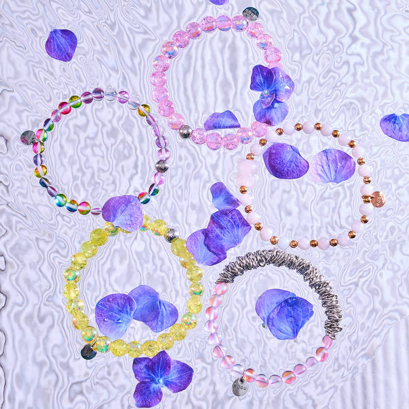 Daffodil Dew | .925 Sterling Silver | Bubble Glass Bracelet