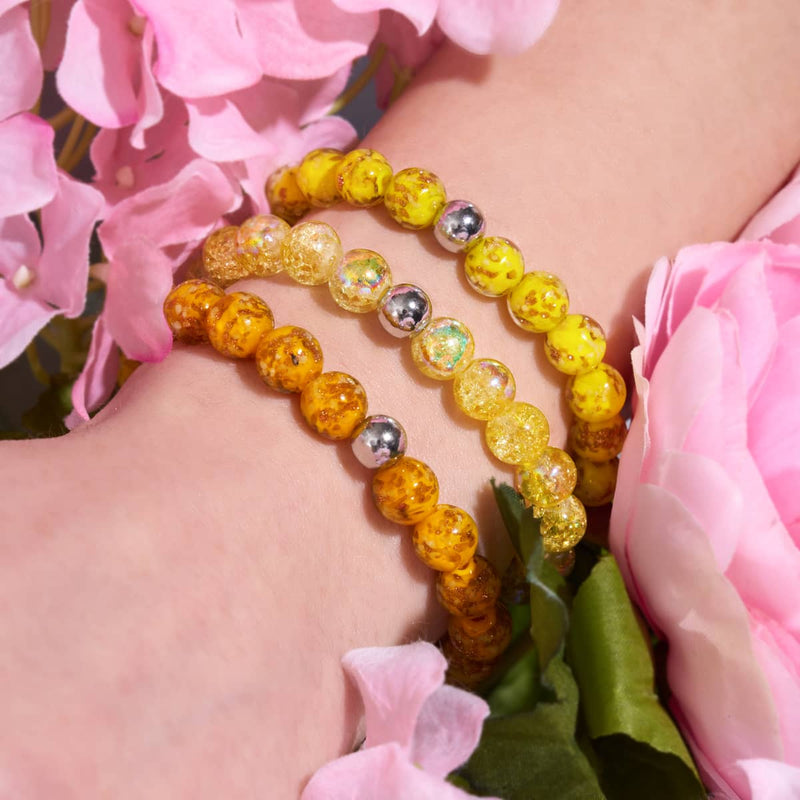 Daffodil Dew | .925 Sterling Silver | Bubble Glass Bracelet