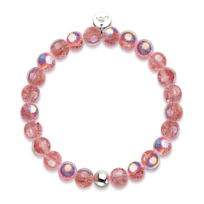 Magenta Meringue | .925 Sterling Silver | Bubble Glass Bracelet