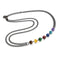 Rainbow Chakra | 7 Gemstone Chain Anklet | Gunmetal