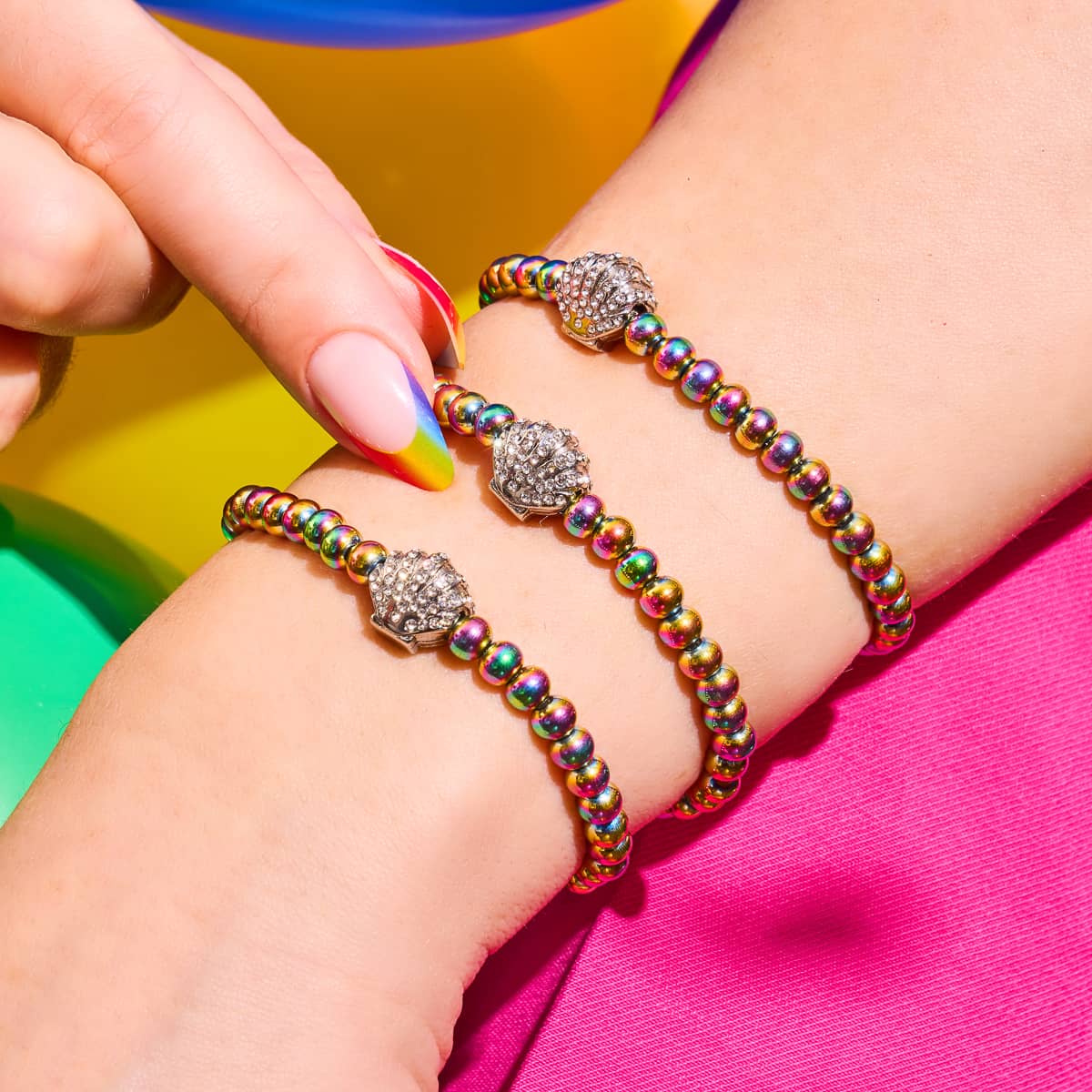 Isla | Unicorn Silver | Crystal Conch Shell Charm Bracelet