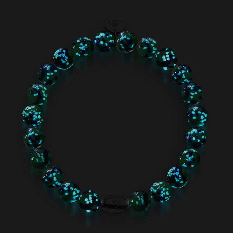 Blue Mint | .925 Sterling Silver | Firefly Glass Bracelet