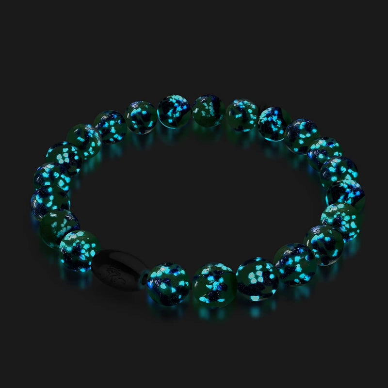 Blue Mint | .925 Sterling Silver | Firefly Glass Bracelet