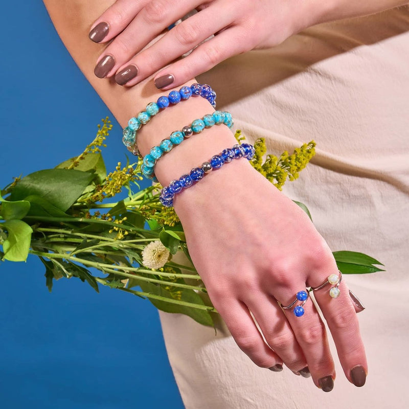 Blue Ombre | .925 Sterling Silver | Firefly Glass Bracelet