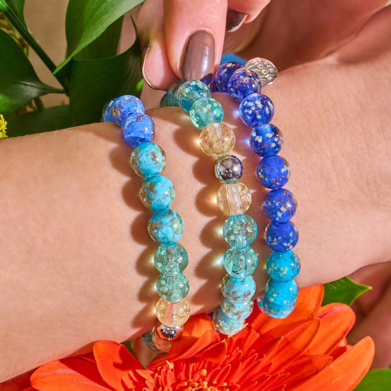 Blue Ombre | .925 Sterling Silver | Firefly Glass Bracelet