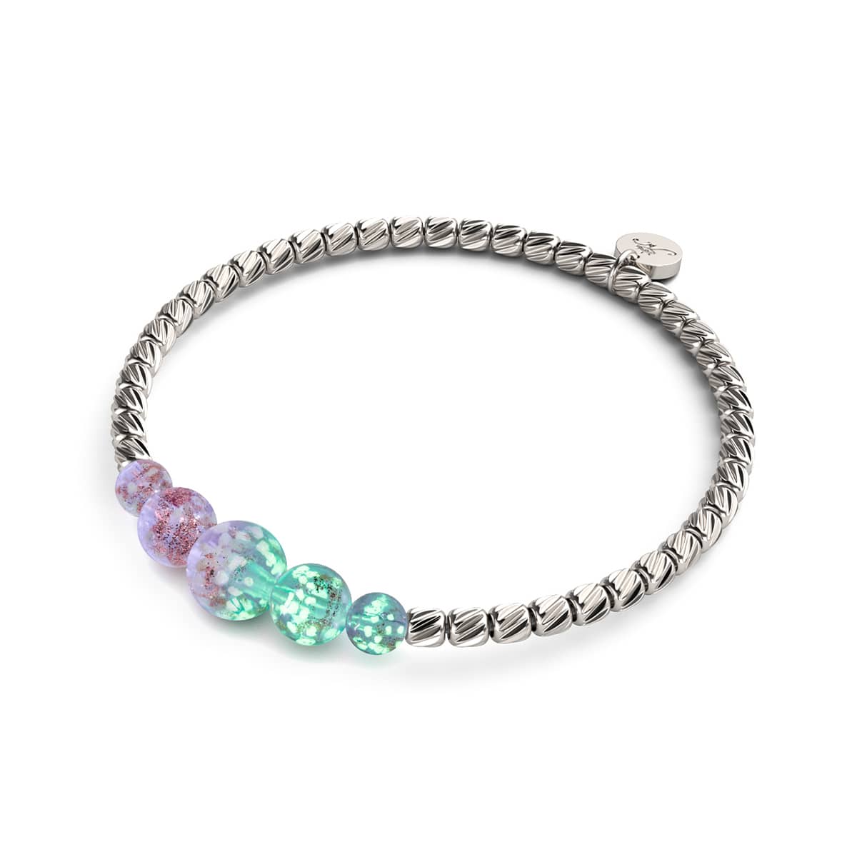 Lilac | Silver | Firefly Glass Cascade Bracelet