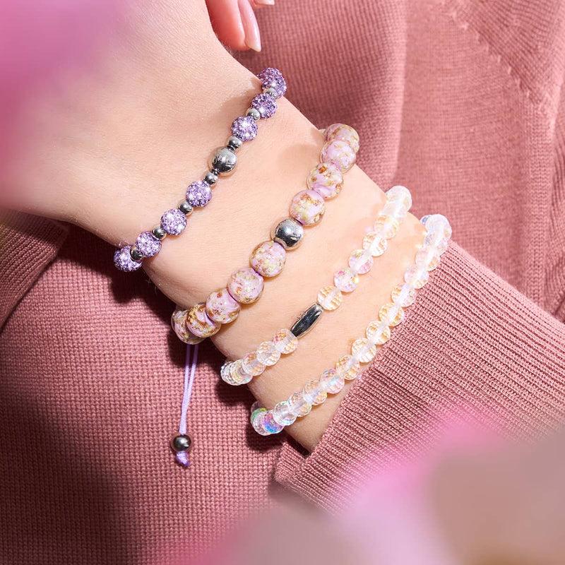 Periwinkle | Silver | Firefly Glass Macrame Bracelet