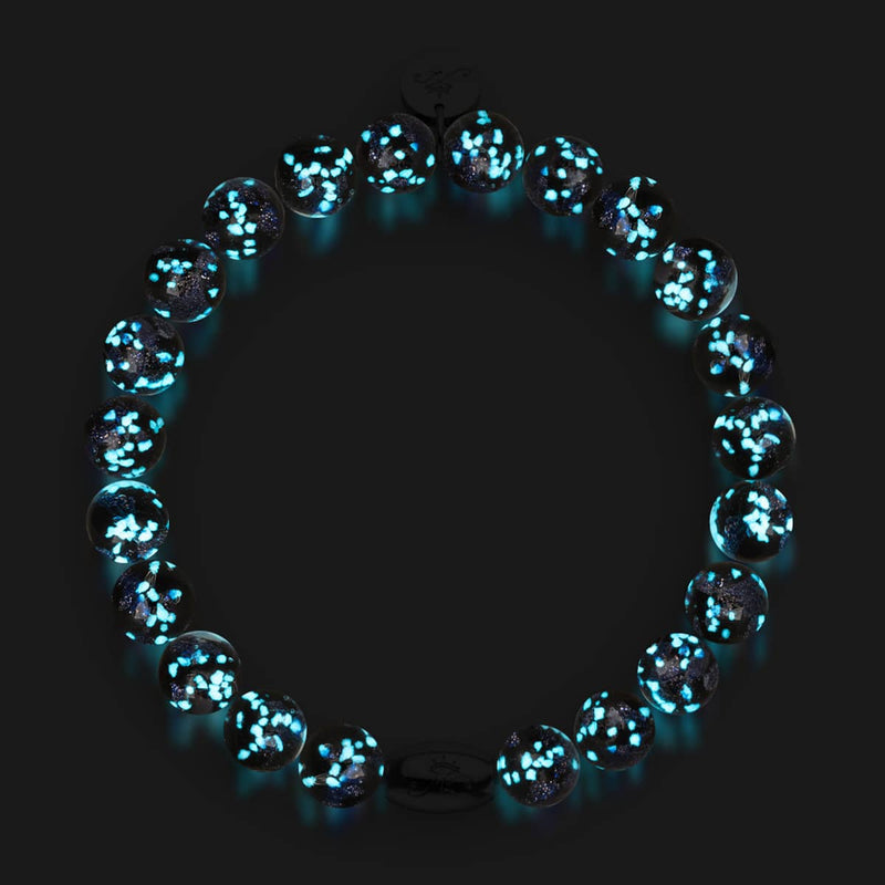 Pitch Black | .925 Sterling Silver | Firefly Glass Bracelet