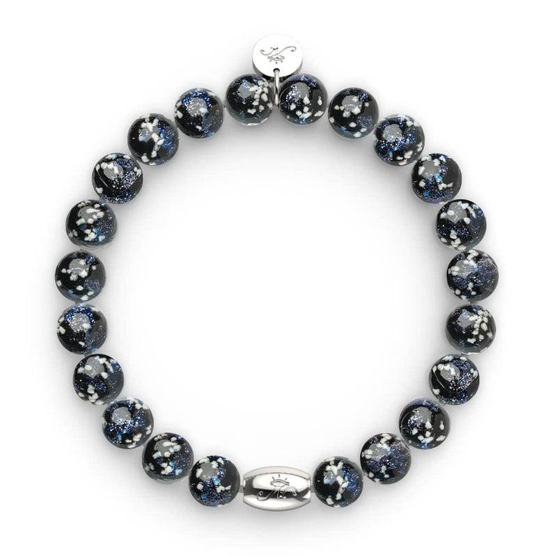 Pitch Black | .925 Sterling Silver | Firefly Glass Bracelet