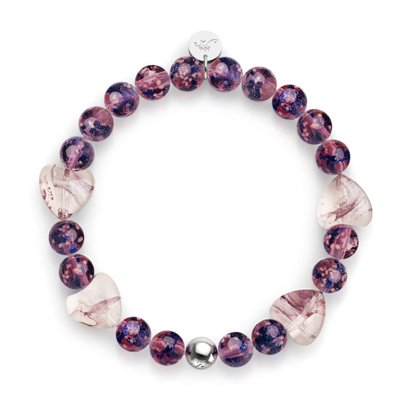 Purple Elixir | Firefly Glass x Murano Glass Hearts Bracelet