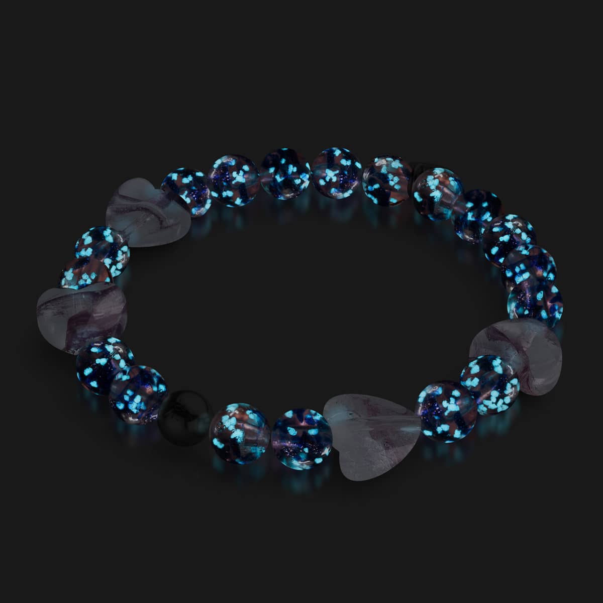 Purple Elixir | Firefly Glass x Murano Glass Hearts Bracelet