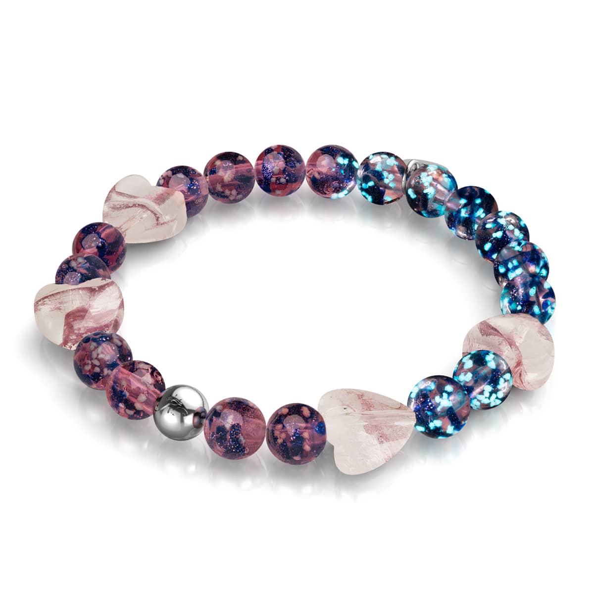 Purple Elixir | Firefly Glass x Murano Glass Hearts Bracelet