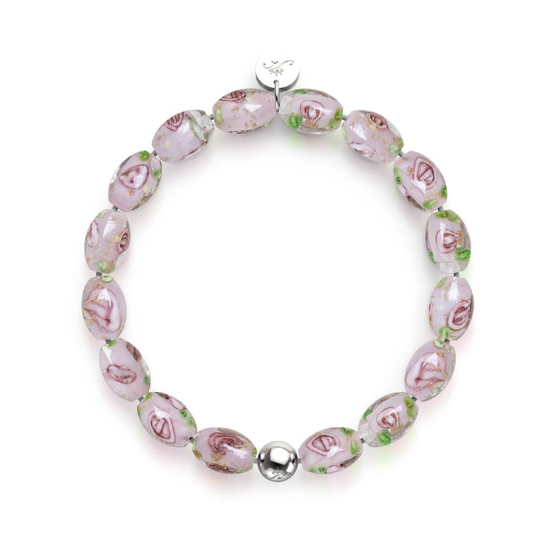 Purple Rose | .925 Sterling Silver | Firefly Glass Garden Bracelet