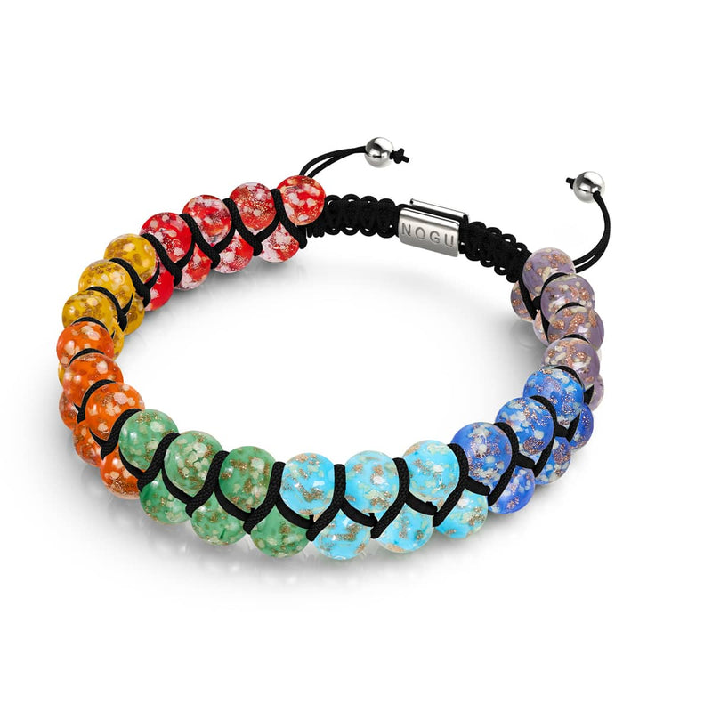 Rainbow Chakra | Solid Firefly Glass Bracelet