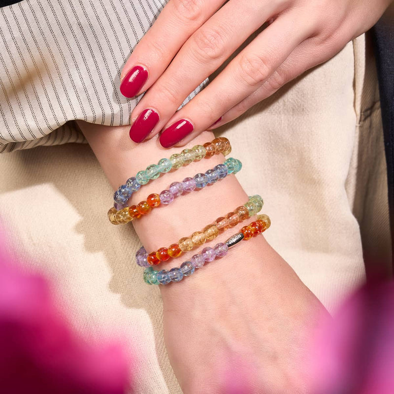 Rainbow Wrap | .925 Sterling Silver | Clear Firefly Glass Bracelet