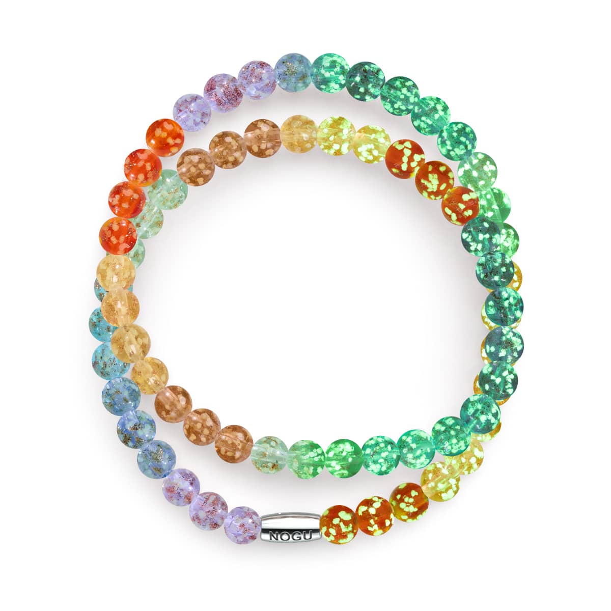 Rainbow Wrap | .925 Sterling Silver | Clear Firefly Glass Bracelet