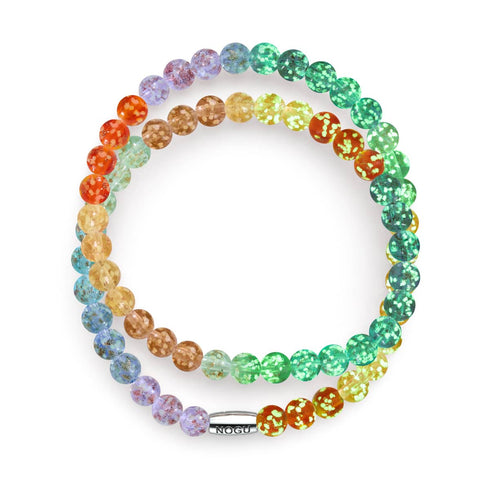 Rainbow Wrap | .925 Sterling Silver | Clear Firefly Glass Bracelet