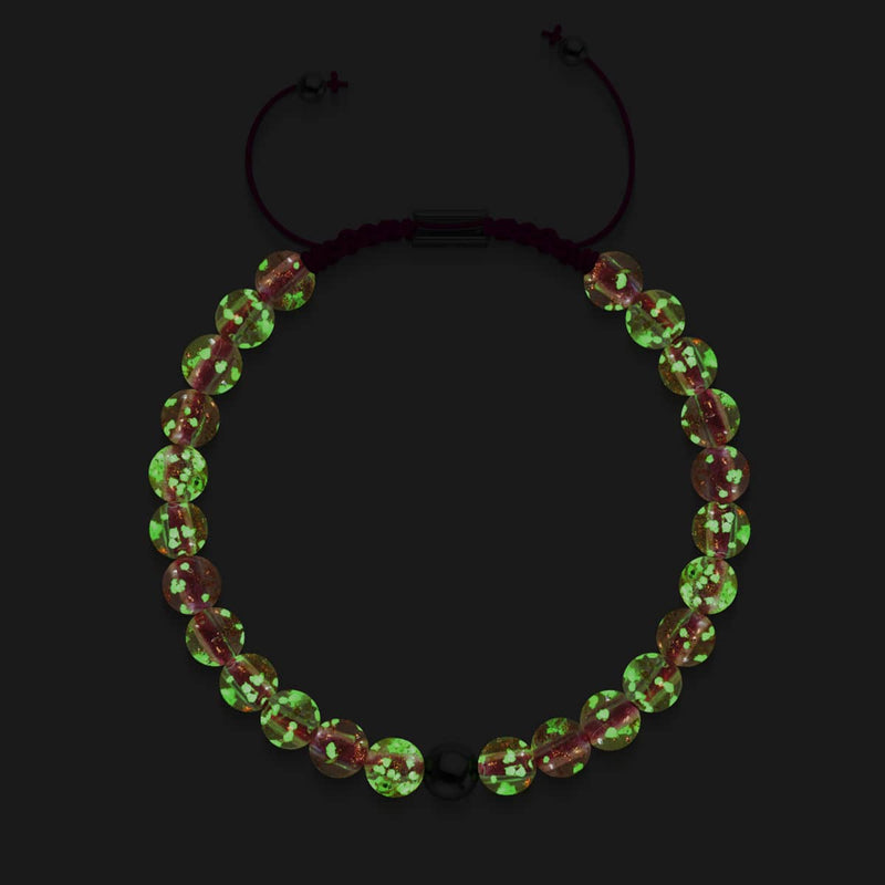 Rosewater x Magenta | Mini Firefly Glass Macrame Bracelet