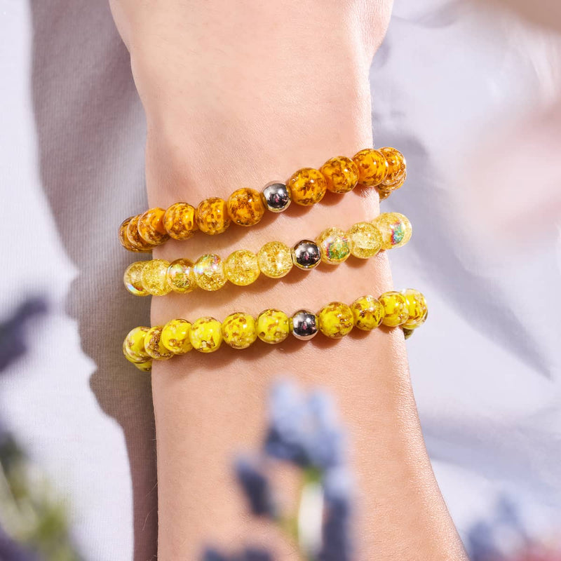 Saffron | .925 Sterling Silver | Firefly Glass Bracelet