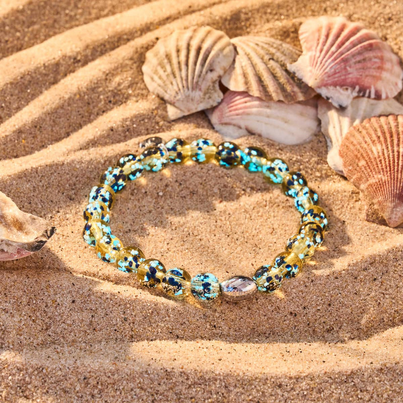 Sandstone Flame | .925 Sterling Silver | Firefly Glass Bracelet