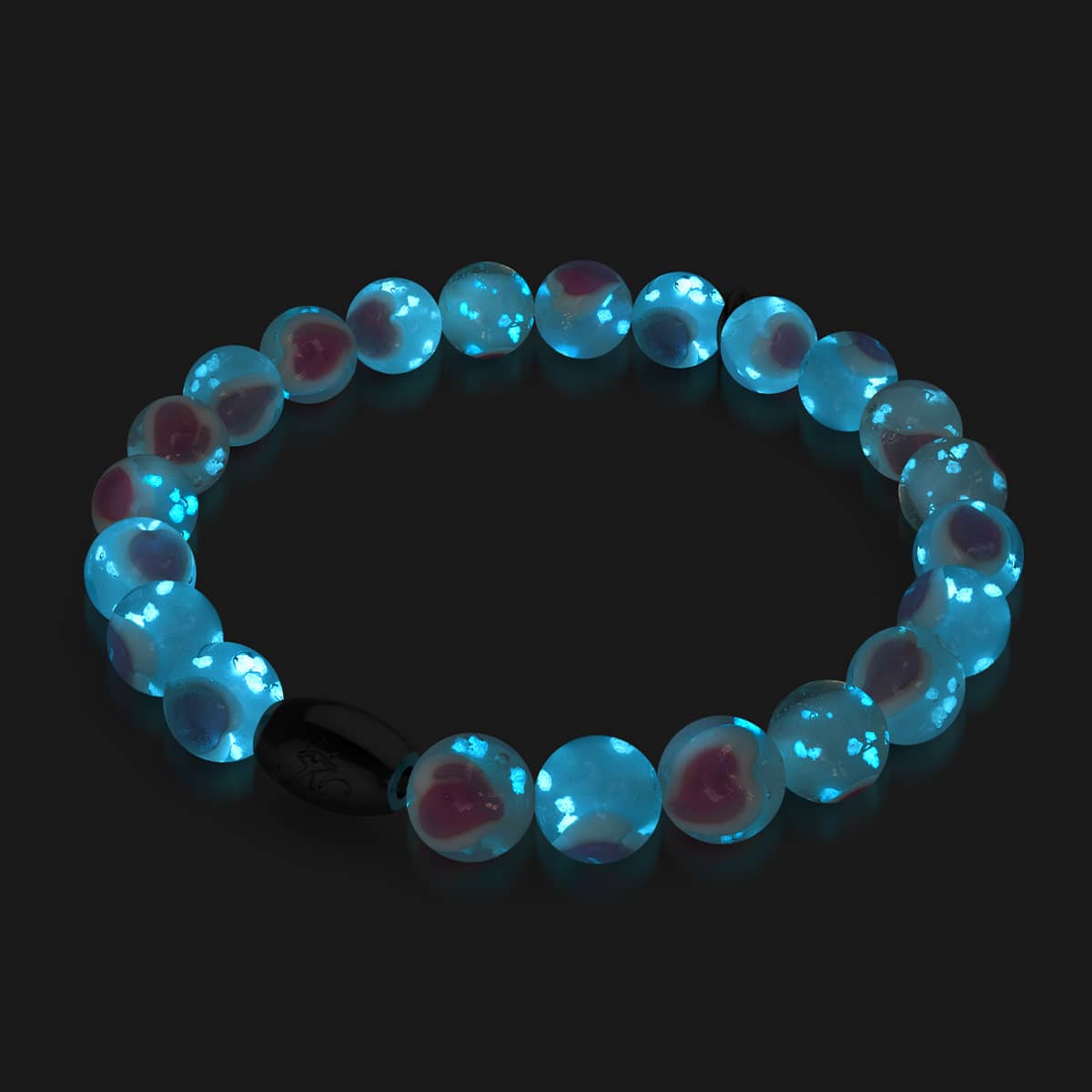 White x Pink | .925 Sterling Silver | Firefly Glass Love Bracelet