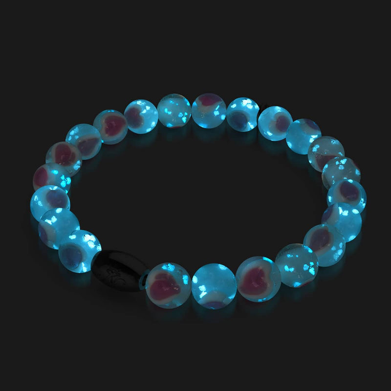 White x Pink | .925 Sterling Silver | Firefly Glass Love Bracelet
