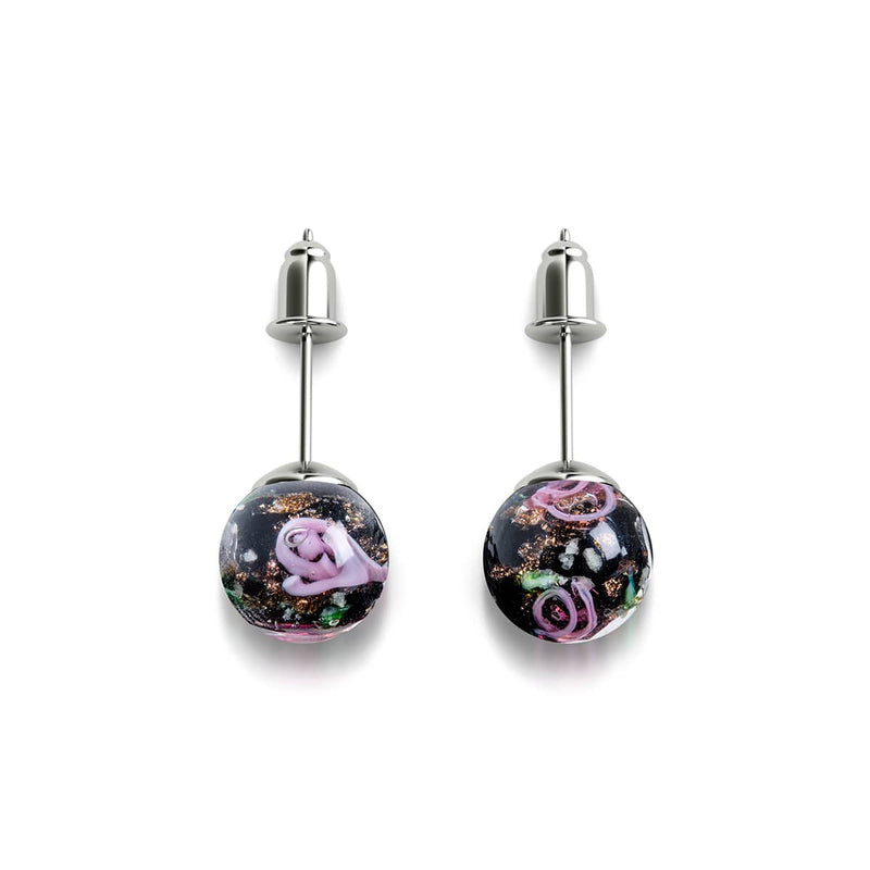 Enchanted Rose | .925 Sterling Silver | Firefly Glass Stud Earrings