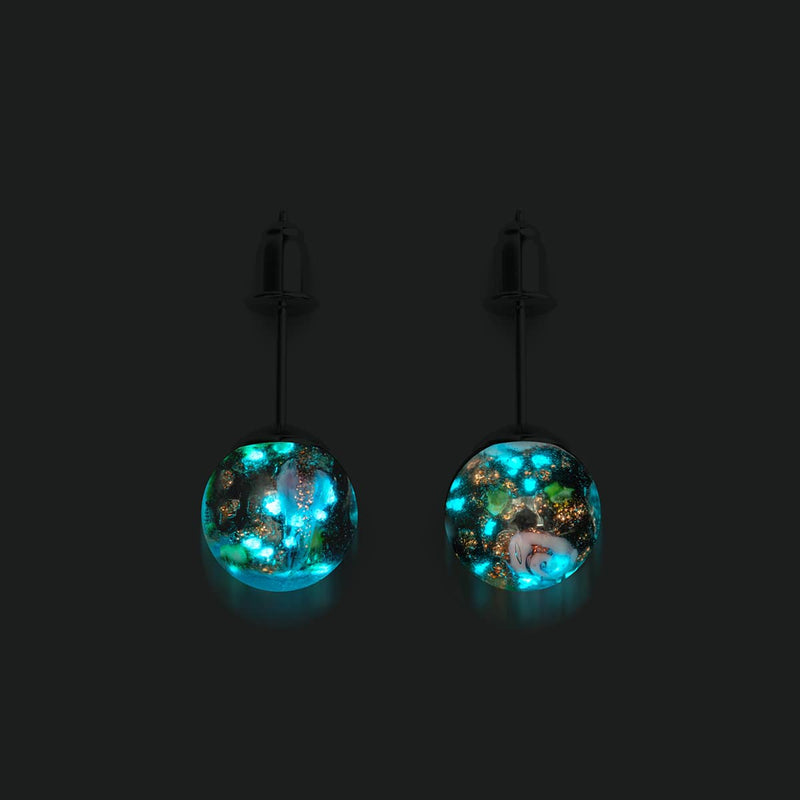 Enchanted Rose | .925 Sterling Silver | Firefly Glass Stud Earrings