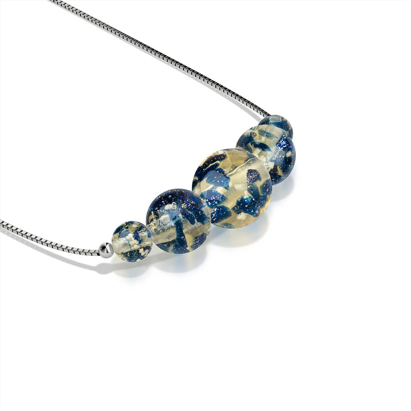 Sandstone Flame | .925 Sterling Silver | Firefly Glass Infinity Clasp Necklace