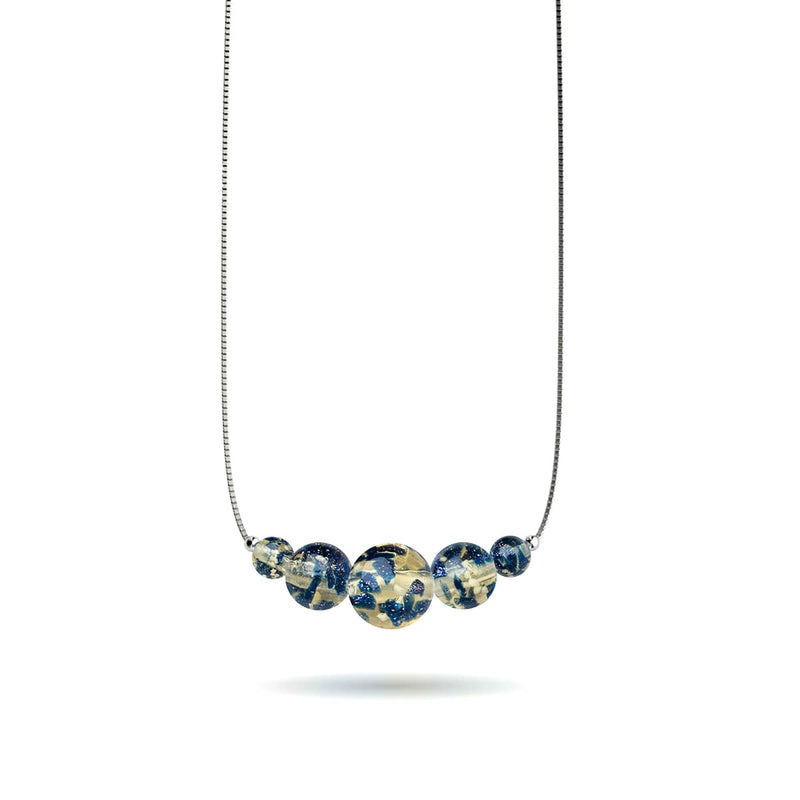 Sandstone Flame | .925 Sterling Silver | Firefly Glass Infinity Clasp Necklace