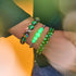 Emerald Moon | .925 Sterling Silver | Galaxy Glass Statement Bracelet