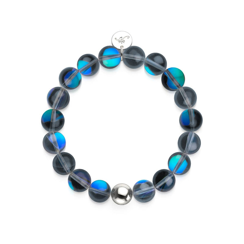 Lunar Tide | .925 Sterling Silver | Galaxy Glass Statement Bracelet