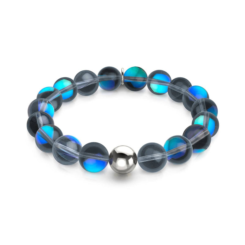 Lunar Tide | .925 Sterling Silver | Galaxy Glass Statement Bracelet