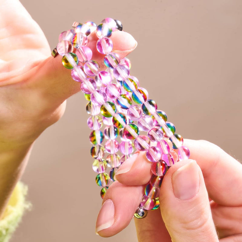 Purple Rain | Silver | Galaxy Glass Bead Bracelet