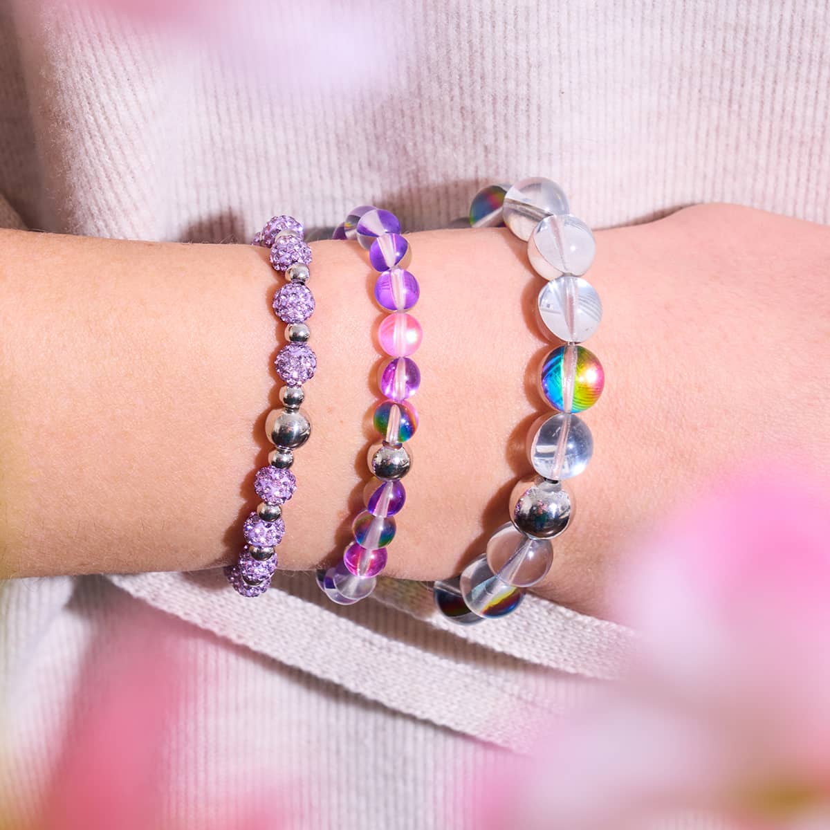 Rainbow Sky | .925 Sterling Silver | Galaxy Glass Statement Bracelet