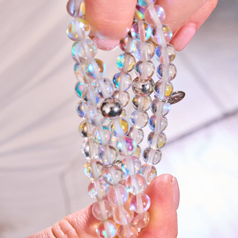 Rainbow Supernova | .925 Sterling Silver | Galaxy Glass Bead Bracelet