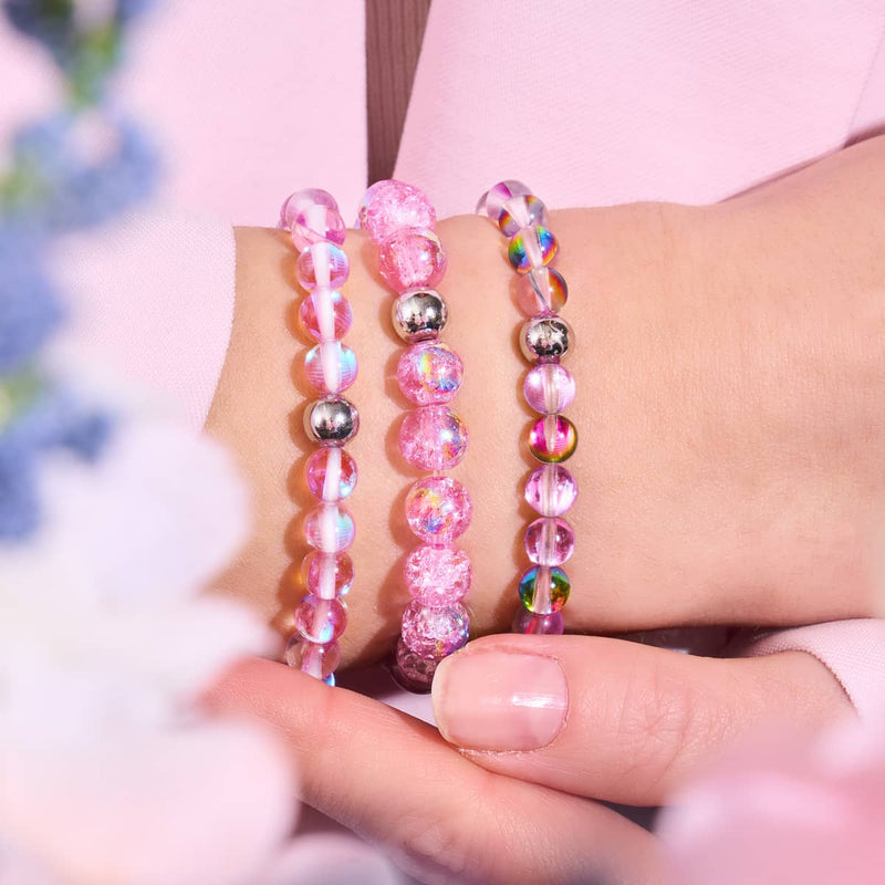 Ultraviolet | Silver | Galaxy Glass Macrame Bead Bracelet