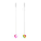 Cherry Borealis | .925 Sterling Silver | Galaxy Glass Chain Drop Threader Earrings