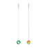 Emerald Moon | .925 Sterling Silver | Galaxy Glass Chain Drop Threader Earrings